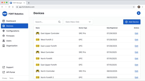FORT Manager devices page