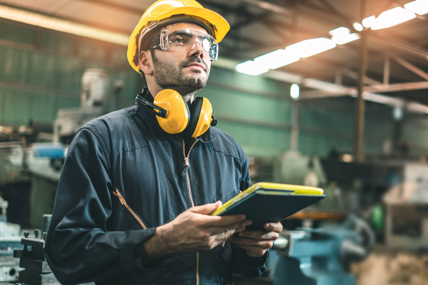 man working in an industrial factory