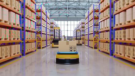 n army of robots efficiently sorting hundreds of parcels