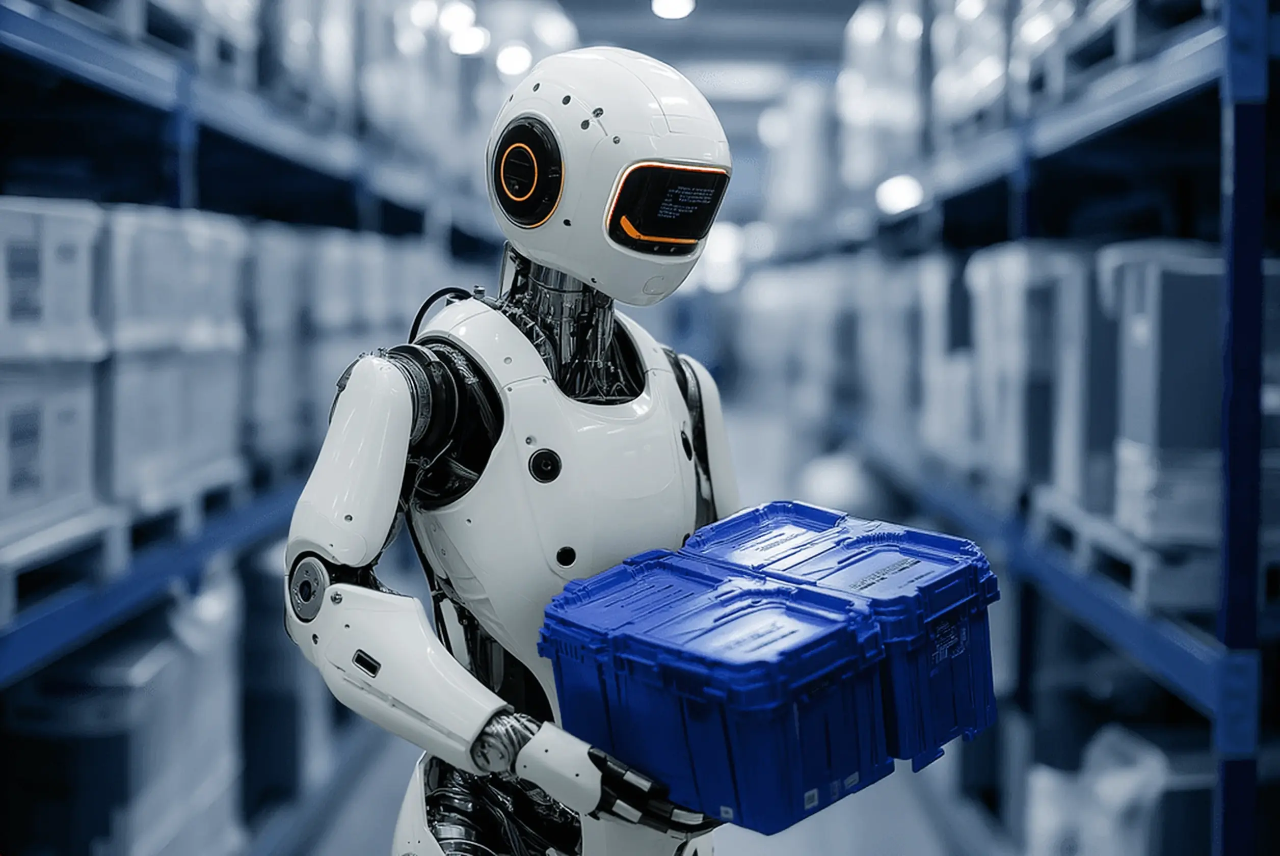 Humanoid Robot Blue Warehouse